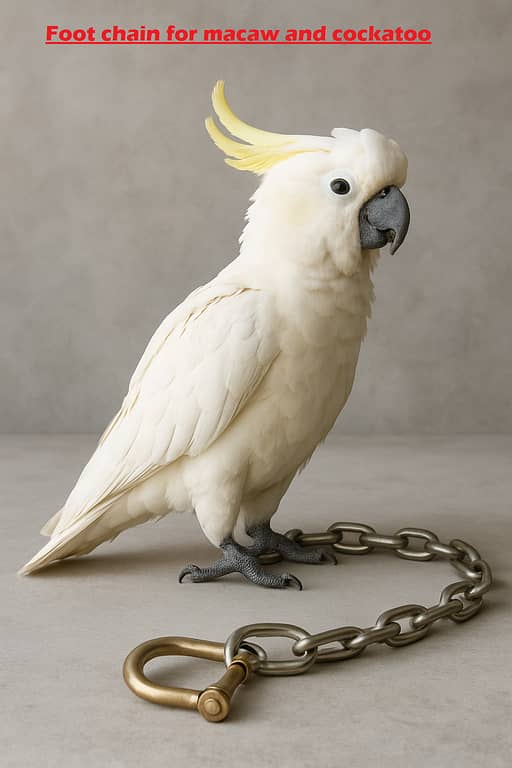 UK Bird Toys chain for large Parrot Leashes Foot Chain, Stainless Steel chain Anti-bite Flying Training Solid Brass U Lock Clasp--Brass Shackle Bird Harness for Parrots Macaw African Greys Parakeet Cockatoo and large Anti-Off Fly Birds Flight