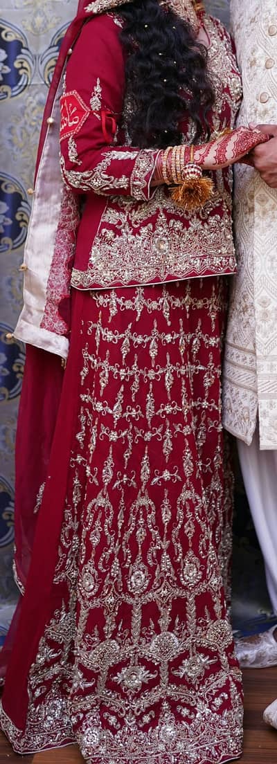 Heavy Bridal Lehegna  | Red Mehroon | Barat Dress