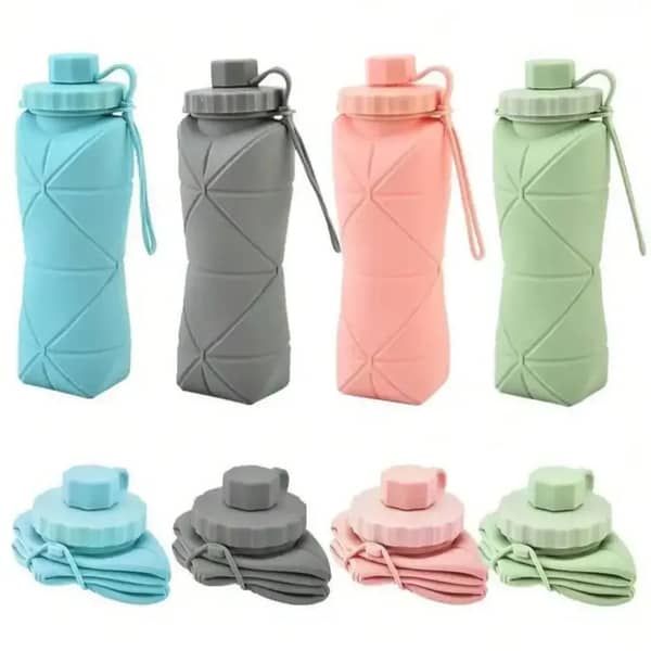 600ml Collapsible Silicone Water Bottle - BPA Free