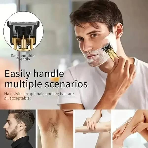 T9 Rechargeable Hair Clipper for Men – Cordless Hair & Beard Trimmer with T-Blade, USB Charging