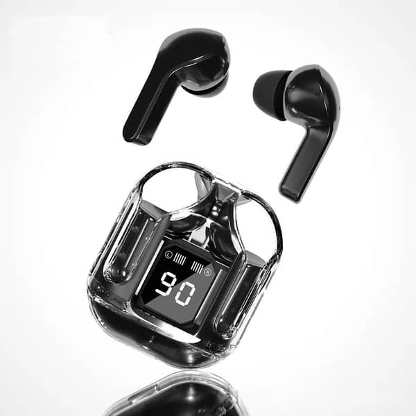 AIR31 TWS Wireless Bluetooth 5.3 Earbuds – Transparent Case with Digital Battery Display and HiFi Stereo