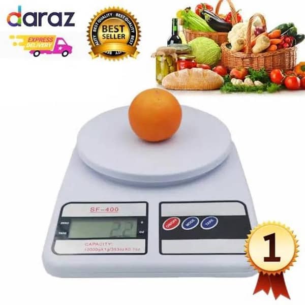 10KG Digital Kitchen Scale SF-400, Electronic Food Weight Machine with LCD Display for Cooking, Baking & Shop Use