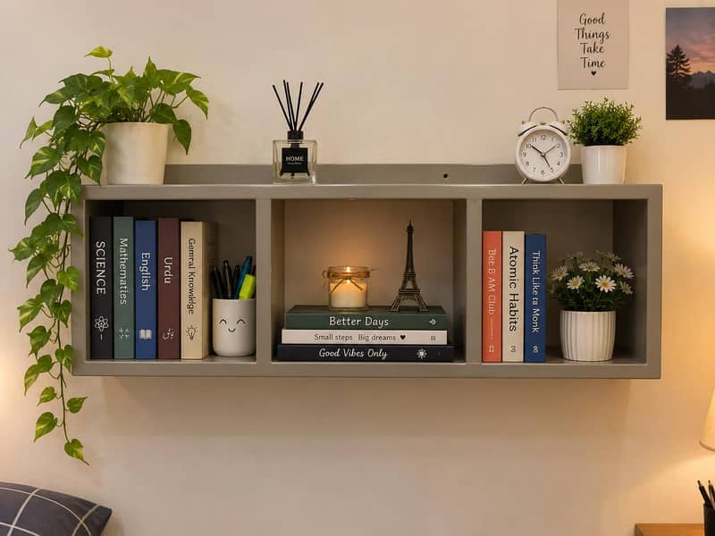 Wall-Mounted 3-Section Display Shelf 0