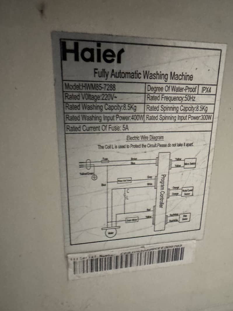Haier Fully Automatic Washing Machine 1