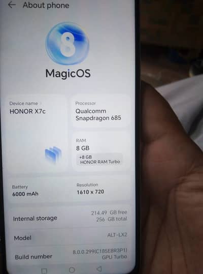 Honor X7c Non Pta 0/3/0/8/5/4/1/4/0/0/7
