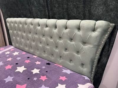 Wooden velvet bed for sale