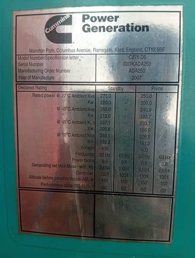 Invitation to bid - Disposal of used 275 KVA Generator (Cummins)