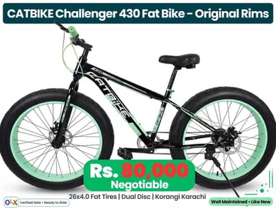 CATBIKE Challenger 430 Fat Bike Green Rims Edition - 26×4.0 - Korangi