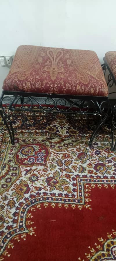 2 chairs 2 side tables 1 main sette for sitting