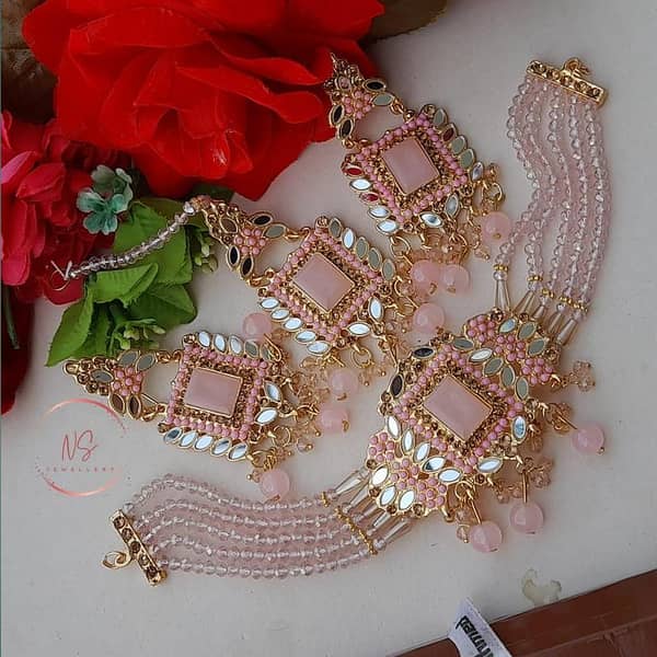 Fancy Crystals Hyderabadi Guluband Chokars Sets