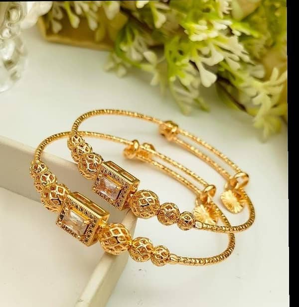 Golden Adjustable Zircon Bangles