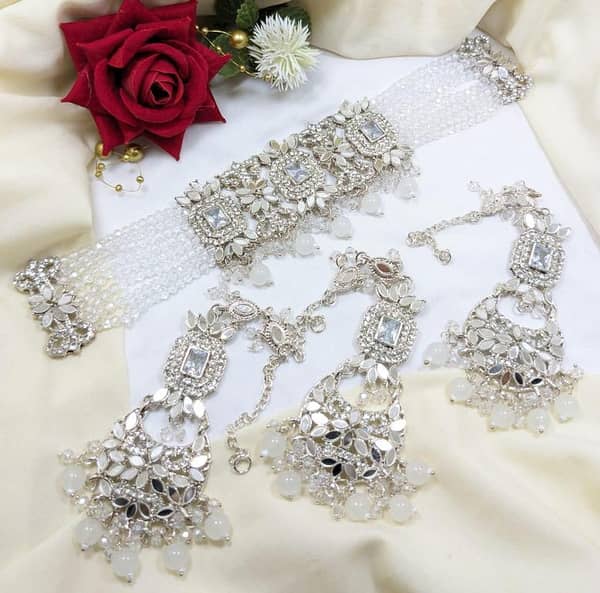 Fancy Hyderabadi Zircon Choker Sets