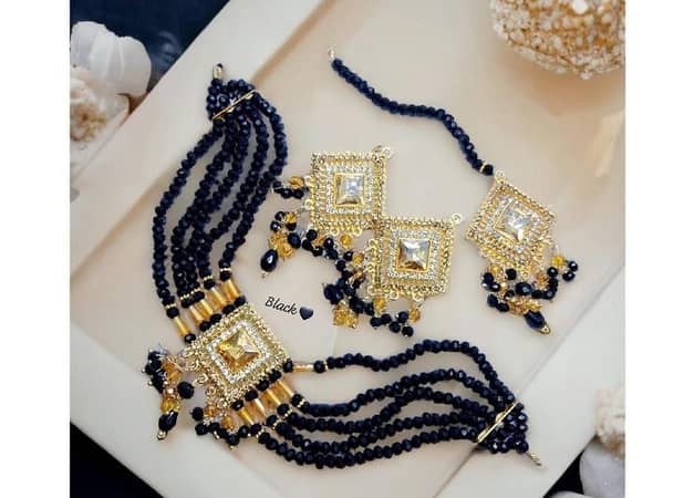 New Fancy Chokar Sets: Crystals Hyderabadi Guluband Chokars