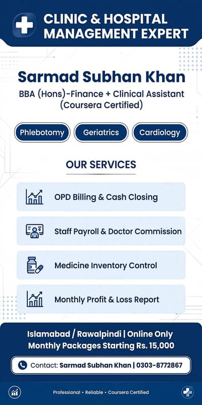Looking for Clinics/Hospitals-I will manage your accounts online