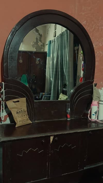 Wooden Dressing Table with Large Mirror.