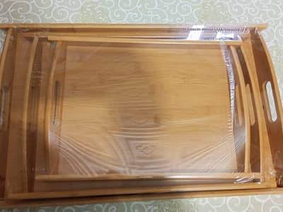 wood tray set
