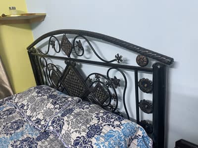 Iron bed with mattress