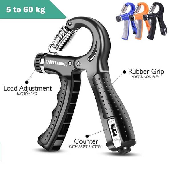 Adjustable Hand Gripper with Counter 5-60KG | Forearm Wrist & Grip Strengthener