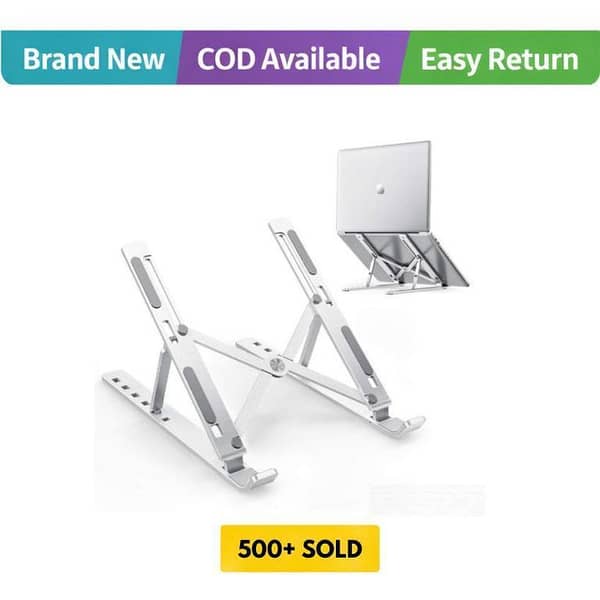 Adjustable Foldable Metal Laptop Stand | 7-Level Portable Anti-Slip Holder