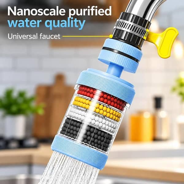 6 Layer Faucet Water Filter 360° Rotatable Kitchen Tap Purifier Splash Proof