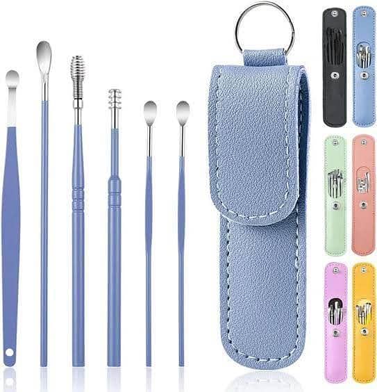 6Pcs Stainless Steel Ear Care Tool Kit | Reusable Ear Pick Cleaning Set with Case