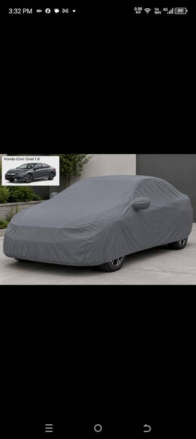 Civic oriel 1.8 car cover