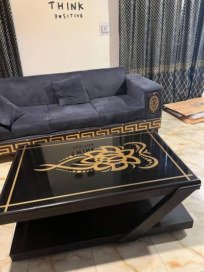 Urgent Sale! Dark Brown & Golden Luxury Center Table