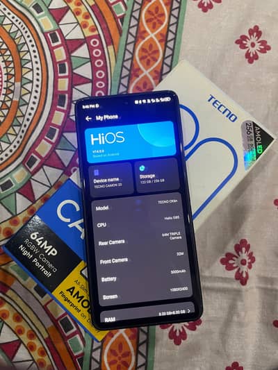 Tecno CAMON 20 8/256GB Complete Box and charger
