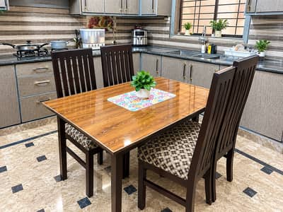Elegant Wooden Dining Table with Chairs – Stylish Dining Set