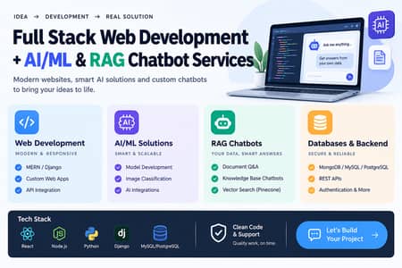 Full Stack Web Development | AI/ML & RAG Chatbot Services