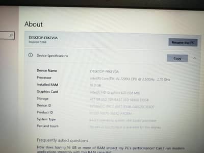 core i5 7th generation Dell laptop