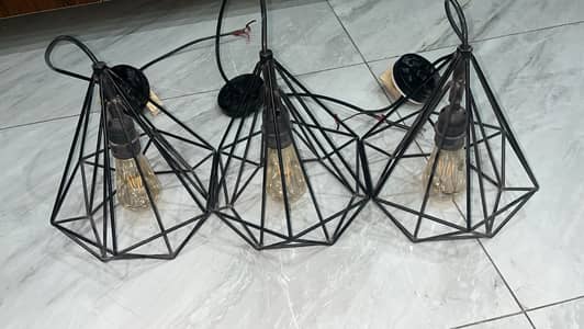 Industrial Diamond Metal Cage Pendant Hanging Lights – 6 Pieces Avail