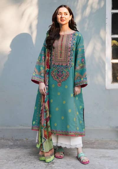 Premium Quality Dhanak Fabric Embroidered Suit
