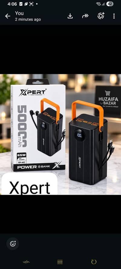 XPERT 50000mAh Power Bank XP-457 - 65W Fast - Box Pack