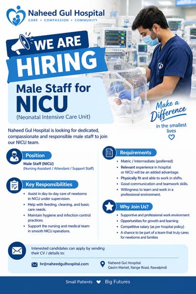 Male Staff Required for NICU