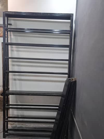 shelves rack with wooden shelves for display item