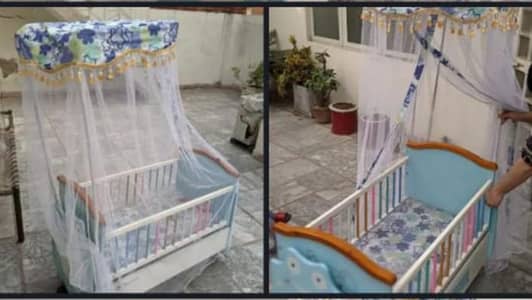wooden baby swing cot bed