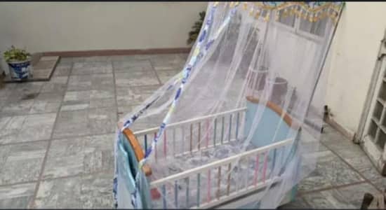 wooden baby swing cot bed