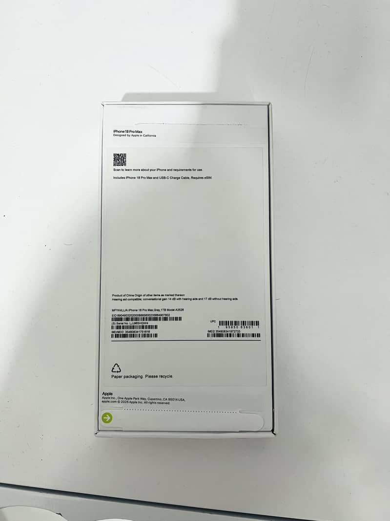 iPhone 18 Pro Max – 1TB Storage | Burgundy | Box Pack 7
