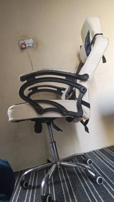 White and Black Revolving Office Chair