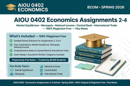AIOU 0402 Economics Solved Spring 2026 BCOM - All 4 Assignments