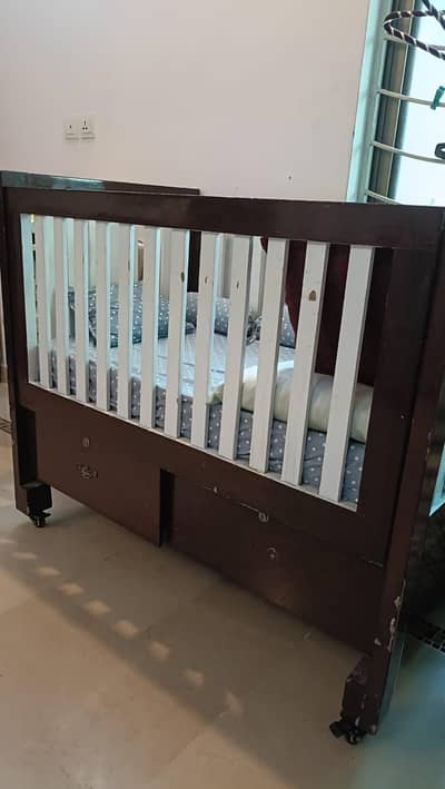 wooden baby cot/ crib