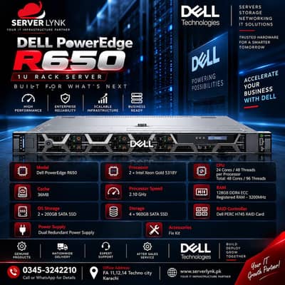 Dell PowerEdge R650 Server | 2× Xeon Gold 5318Y | 128GB DDR4 ECC