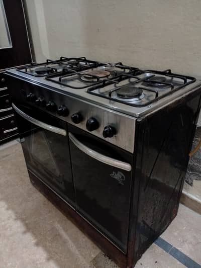 Heavy Duty 5 burner Double door Cooking Range Grill and baking Gas Ove