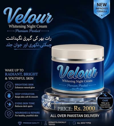 "Wake Up to Glowing Skin with Velour Whitening Night Cream!"