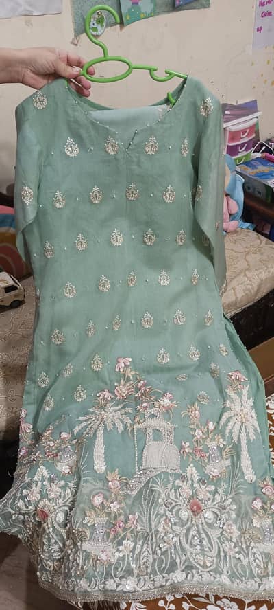 Mint green khadi
