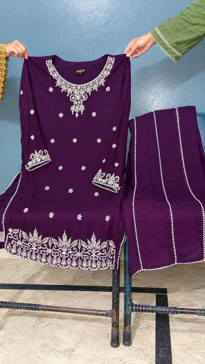 Beautiful purple Handmade work suit _used only 2 hours