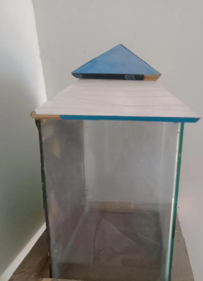 Glass Aquarium with Blue Roof Cover for Sale — photo 2