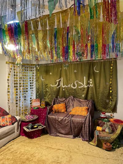 90's theme dholki background parda | 8.5ft x 4.5 ft