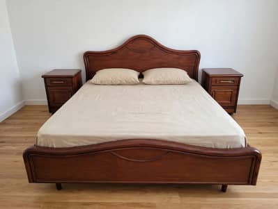 Sheesham wood Bed Set with Side tables, Dressng Table, 3 Door wardrobe